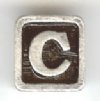 1 9mm Silver Slider - Letter "C"